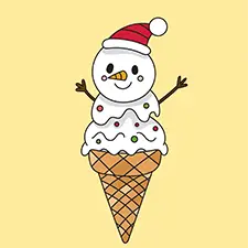 Ice Cream Snowman Coloring Page