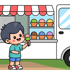 Boy At An Ice Cream Truck Printable