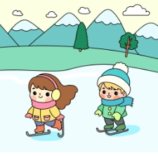 Kids Skating Coloring Page