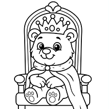 King Bear Coloring Page