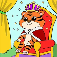 King Tiger Coloring Page