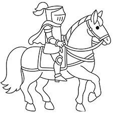 Knight Riding A Horse Coloring Page