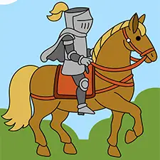 Knight Riding A Horse Coloring Page