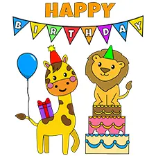 Lion & Giraffe Birthday Party Printable