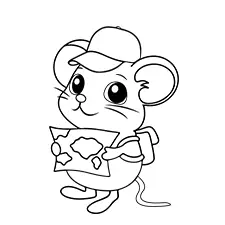 Little Explorer Mouse Coloring Page B&W