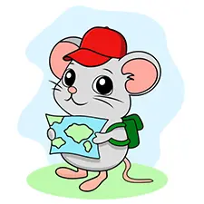 Little Explorer Mouse Coloring Page