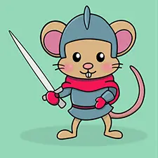 Little Mouse Knight Coloring Sheet