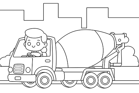 Mixer Truck Coloring Page