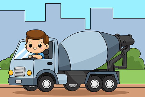 Mixer Truck Coloring Page