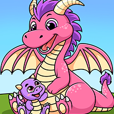 Mommy And Baby Dragon Printable