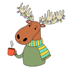 Moose Drinking Coffee Coloring Page