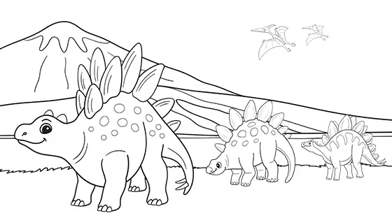 triceratops skeleton coloring page