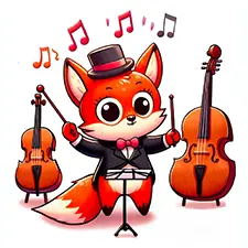 Musical Fox With The Baton Coloring Page