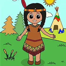 Native American Girl Coloring Page