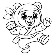 Ninja Bear Coloring Page
