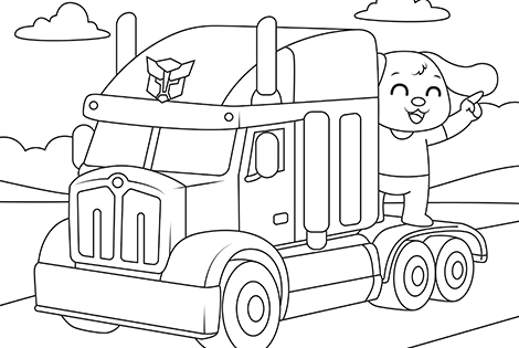 Optimus Truck Coloring Page