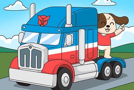 Optimus Truck Coloring Page