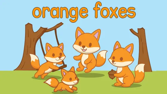Orange Foxes Coloring Page