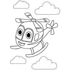 Orange Helicopter Coloring Page Black & White