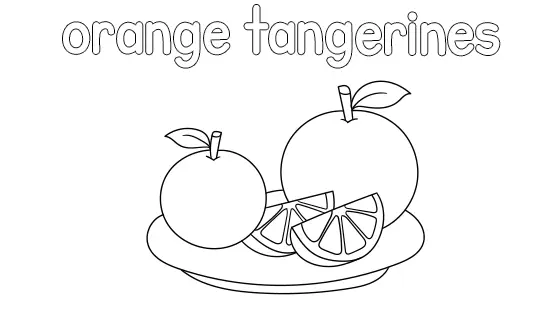 Orange Tangerines Coloring Page