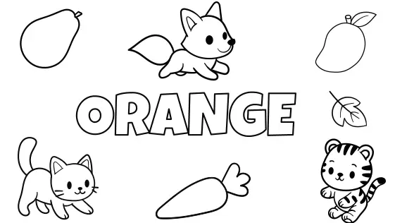 Orange Things in Nature Coloring Page