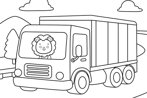 Orange Truck Coloring Page