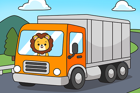 Orange Truck Coloring Page