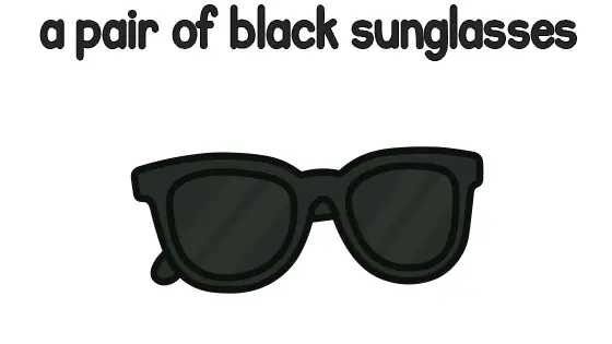A Pair of Black Sunglasses Printable