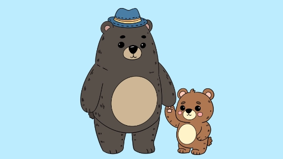 Papa Bear And Baby Bear Coloring Page