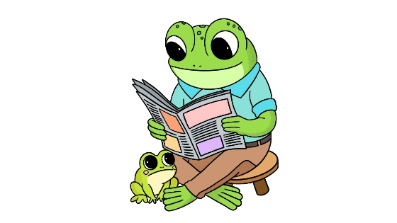 Papa Frog And Baby Frog Coloring Page