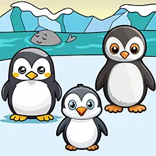 Penguin Family Coloring Page