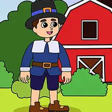 Pilgrim Boy Coloring Sheet