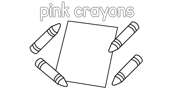 Pink Crayons Coloring Page
