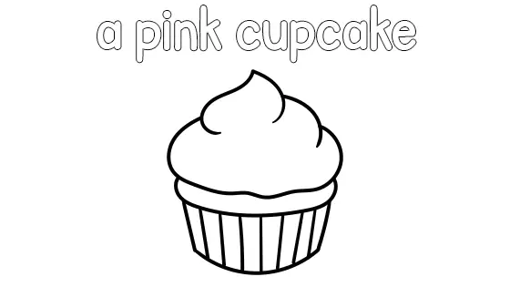 A Pink Cupcake Coloring Page