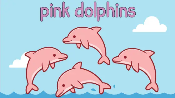Pink Dolphins Coloring Page