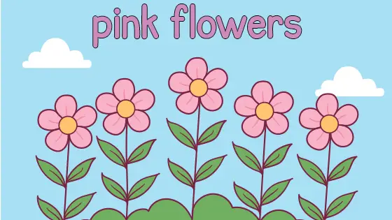 Pink Flowers Coloring Page