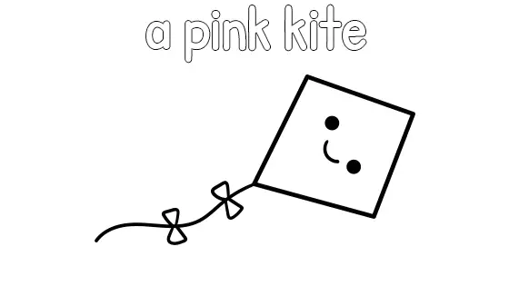 A Pink Kite Coloring Page