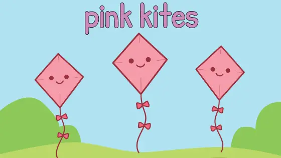 Pink Kites Coloring Page