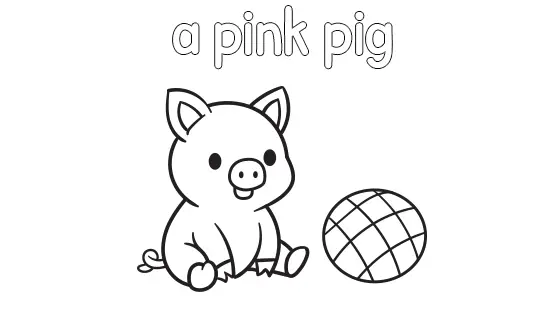 A Pink Pig Coloring Page
