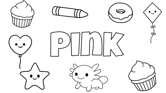 Pink Things Coloring Page