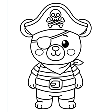 Pirate Bear Coloring Page