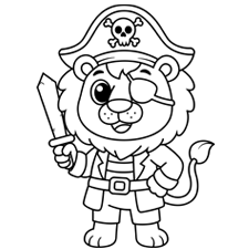 Pirate Lion Coloring Page