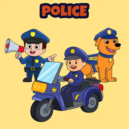 Police Colouring Pages