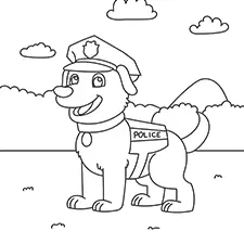 Police Dog Coloring Page