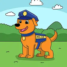 Police Dog Coloring Page