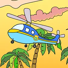 Police Helicopter Coloring Page