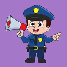 Policeman With A Megaphone Coloring Page