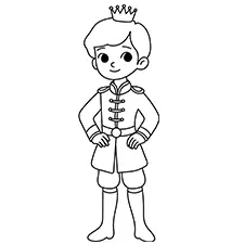 Prince With A Crown Coloring Page