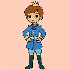 Prince With A Crown Coloring Page