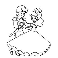 Prince Dancing With A Princess Coloring Page